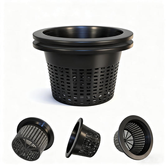 Gyfofix 3 & 5 Gallon Bucket Lid Hydroponic Plant Pot, Small/Medium/Large Opening Mesh Net Cups for Indoor Outdoor Hydroponics Growing System - Medium Opening for Most Hydroponic Crops (2 Pack)