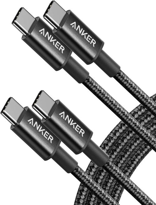 Anker USB C to USB C Cable - 60W Fast Charging (6 FT, 2-Pack) for iPhone 17, iPad Mini 6 & More | Black