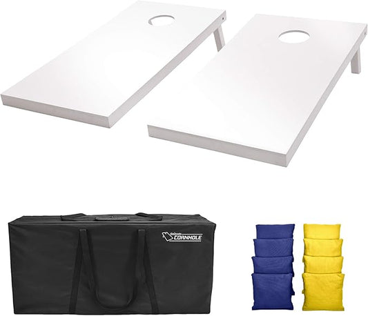 GoSports 4 ft x 2 ft Regulation Size Wooden Cornhole Boards Set - Includes Carrying Case and Over 100 Optional Bean Bag Colors