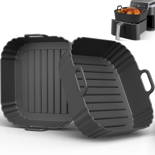 Square Silicone Air Fryer Liners by [Brand Name] - Reusable 8.5 Inch Accessories for Ninja & COSORI