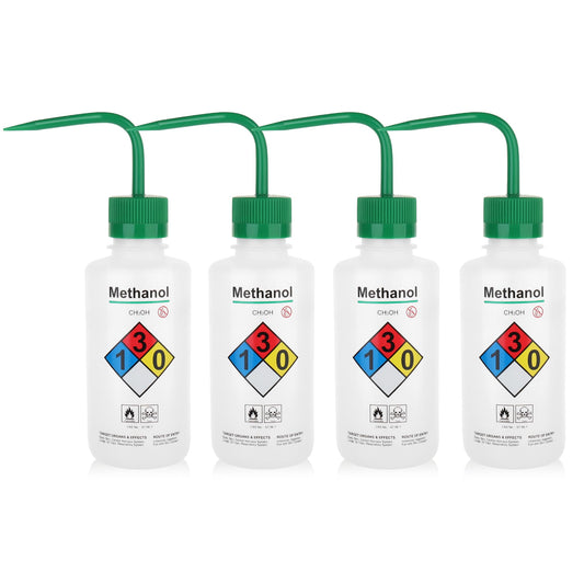 Utile 4pcs of Vol.500ml (16.9oz) Wash Bottles, Methanol Safety Wash Bottles, Narrow Mouth Squeeze Bottles,LDPE Material with PP Material Closure,5511.0371.4