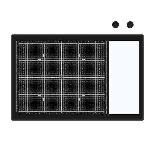 BAOFALI Magnetic Glass Craft Mat; 15.75"x10.24"Heat Resistant Glass Media Cutting Mat W/MagnetsGridlines and Measurements; for Cutting, Stamping, Mixed Media, Heat Embossing and Hot Glue Projects