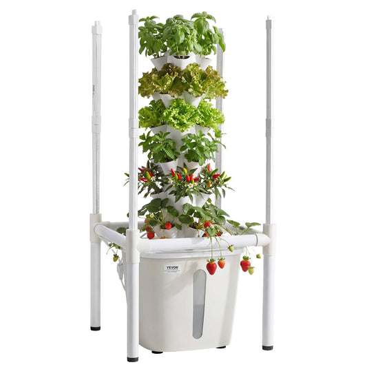 VEVOR Hydroponic Tower, 30 Pods 6 Tiers Hydroponics Growing System Kit with LED Grow Light & App Control, Vertical Home Garden with 20L Water Tank & Pump, Planter for Indoor Herbs, Fruits, Vegetables