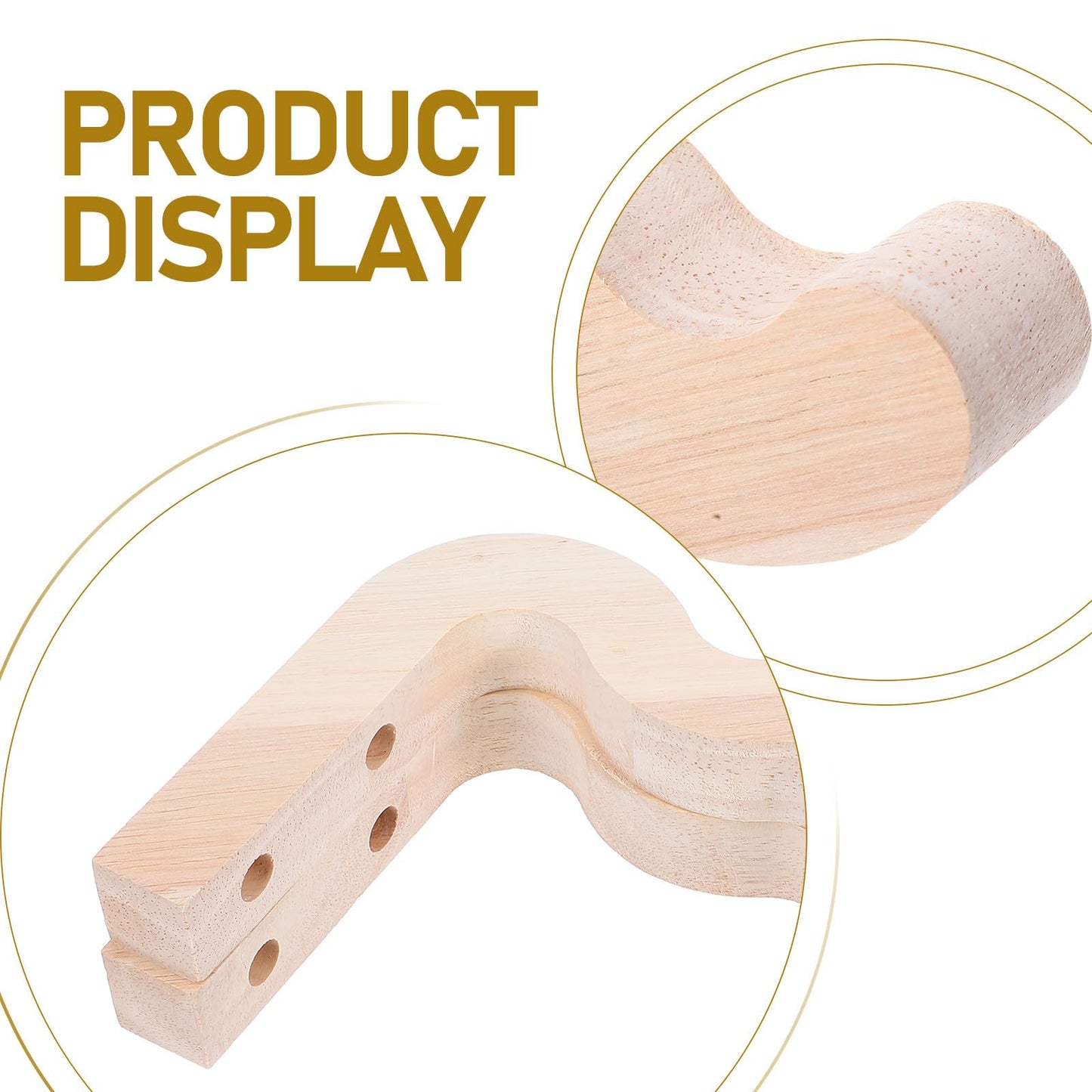 Happyyami 2pcs Wood Plant Hanger Hooks for Wall-Mounted Flower Pot Holders, Outdoor Indoor Planter Brackets for Lanterns Wind Chimes and Garden Decor