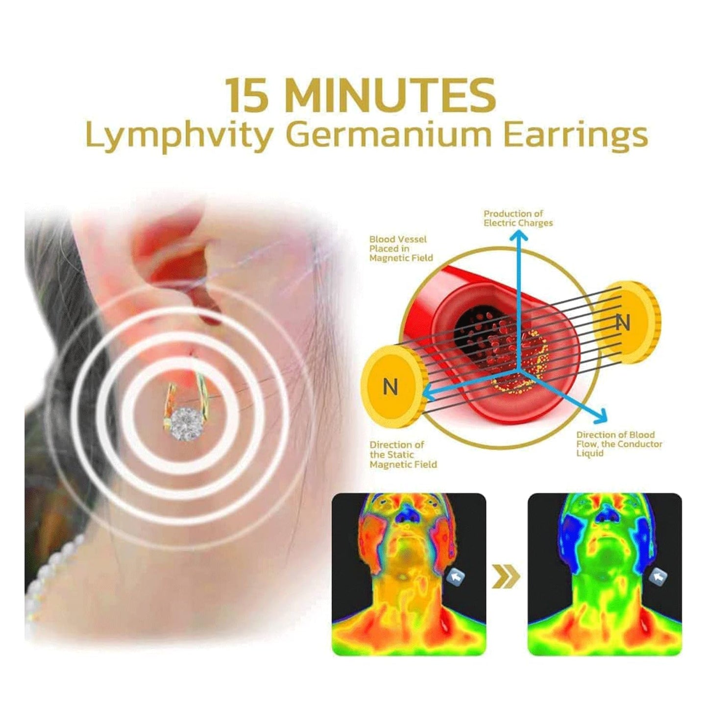 Halolux Lymphvity Germanium Earrings for Women Halolux Lymphvity Germanium Earrings Atheniz Lymphatic Earrings Lymphatic Drainage Earrings Dainty CZ Zircon Lymphatic Drainage Earrings (2PC Silver A)