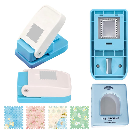 1X0.8inch Rectangular Postage Stamps Punches,Stamp Puncher,Craft Lever Punch Handmade Paper Punch with a Scrapbook Stamps Shaped Paper Punch for Paper Crafting/DIY Card Making Arts Crafts Supplies