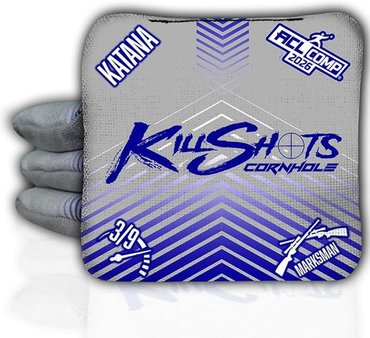 Killshots Cornhole | Katana Series | Limited Edition | ACL Certified Cornhole Bags | Premium Quality | Dual-Speed | Durable & Weather Resistant | Set of 4 Bags