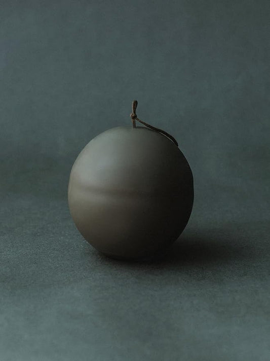 LAWA Imperfect Sphere Candle - Beautiful Handmade Pillar Scented Soy Wax Elegant Aesthetic Candle Housewarming Gift Home Room Shelf Decor Idea (Earthy Green, Large)
