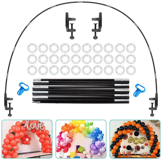 AXHJ 13Ft Adjustable Balloon Arch Stand Kit, New Reusable Table Balloon Arch Kit with Base High Strength Glass Fiber Pole for DIY Party Wedding Birthday Baby Shower Kids Decorations