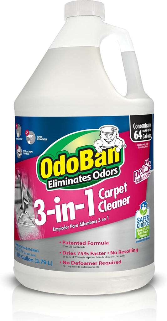 OdoBan 3-in-1 Carpet Cleaner - Powerful Stain Removal & Odor Elimination | 128 Fl Oz