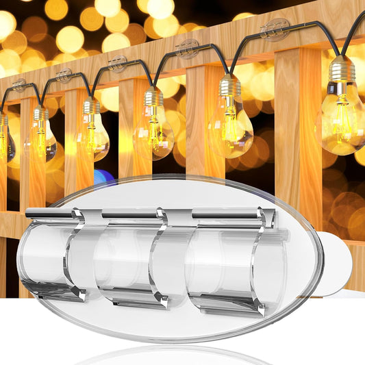 Skiennix Heavy-Duty Outdoor String Light Hooks - 30 Waterproof Adhesive Clips for Easy Hanging