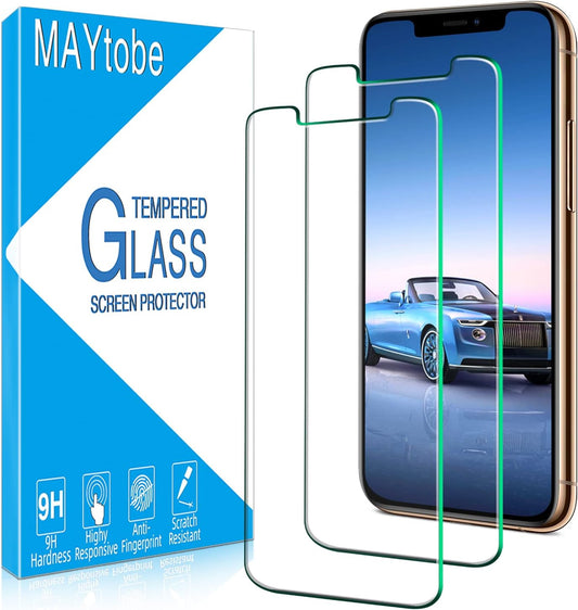 [2 Pack 11 9H MAYtobe Designed For iPhone Pro, iPhone XS, iPhone X Screen Protector Tempered Glass, Hardness, Anti