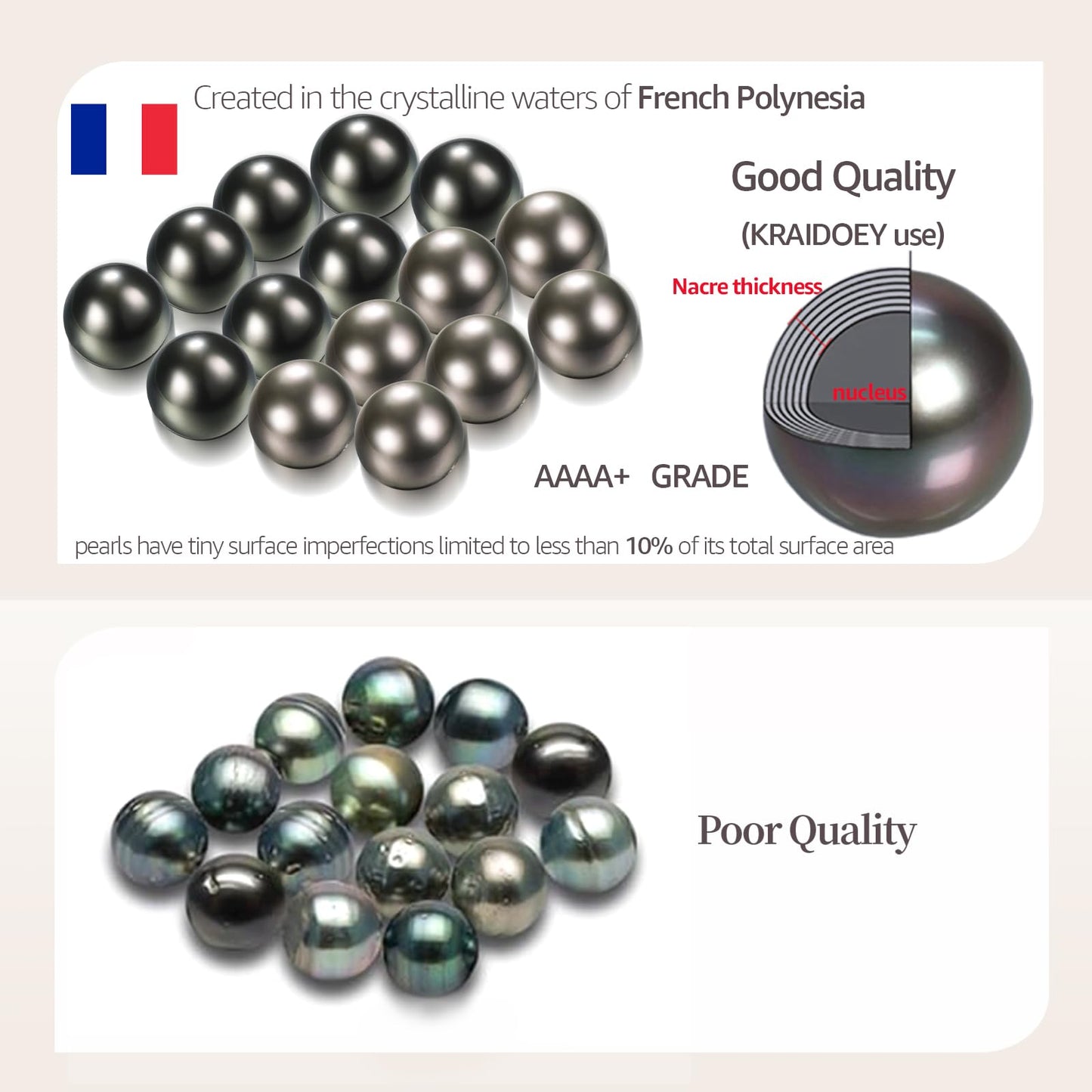 Kraidoey Tahitian Black Pearl Necklace, 11-12mm Round Real Pearls Jewelry,18+2" Sterling Silver Chain 18K Gold Plated Pendant - Gifts for Women Wife Anniversary Birthday Val Wedding Mothers Christmas Day Gift