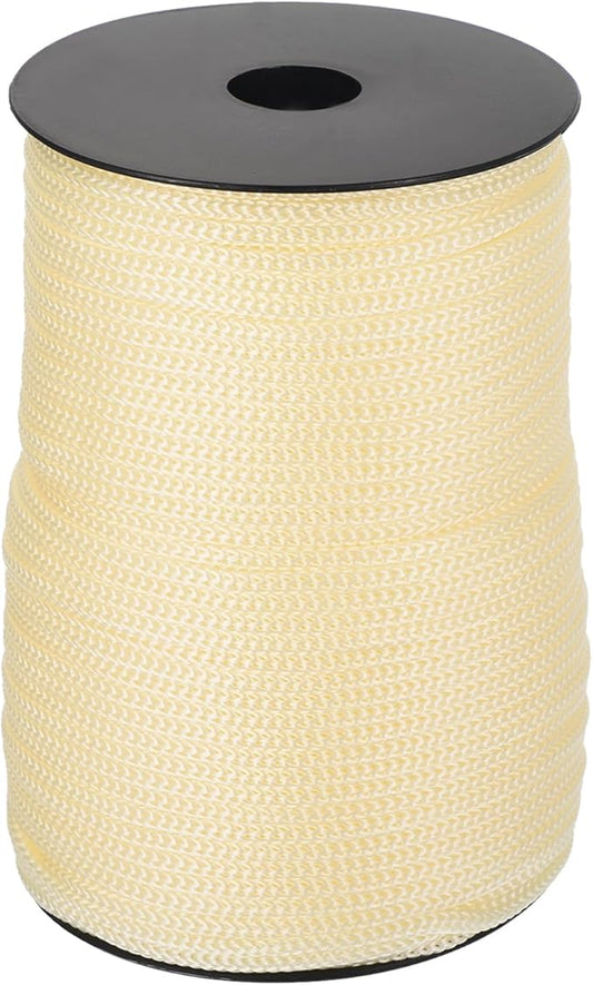 MECCANIXITY 5/32 Inch Polypropylene Rope Braided Ropes, 328ft Camping Rope Hollow Utility Cord for Clothesline, Hiking, Outdoor, Creamy White