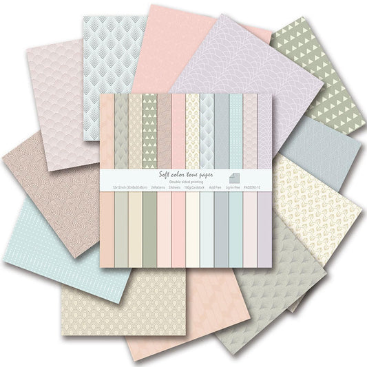 12"X12" Boho Scrapbook Paper, Double sided printing 13.76 oz/390 g, 24 Sheets DIY Origami Decorative Craft for Card Making Background Origami Decopage Decorative Scrapbooking Supplies (Boho1)