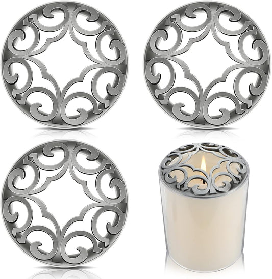 Shellwei Candle Toppers - 4 Pcs Silver Jar Lids for Even Burning | Perfect Accessories for Scented Candles