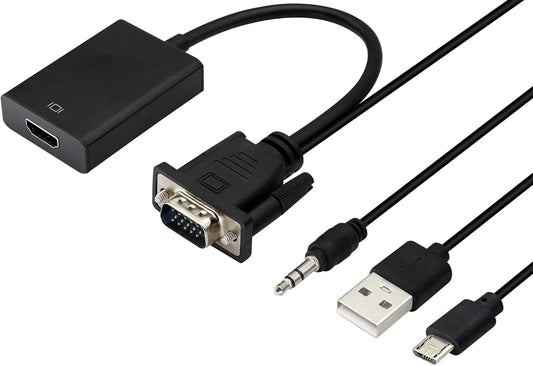 zdyCGTime 1080P VGA to HDMI Converter Adapter, Output VGA Male to HDMI Female Audio Video Cable Converter Adapter