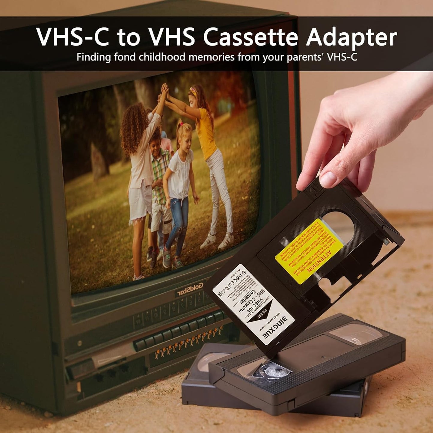 Bingxue Cassette 3 8mm/MiniDV/Hi8 VHS-C to VHS Adapter for SVHS Camcorders RCA + VCC Micro-Fiber Cloth NOT Compatible