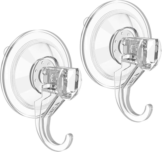 VIS'V Wreath Hanger - Heavy Duty Suction Cup Hooks | 22 LB Capacity, Clear, 6 Pack, Removable & Reusable