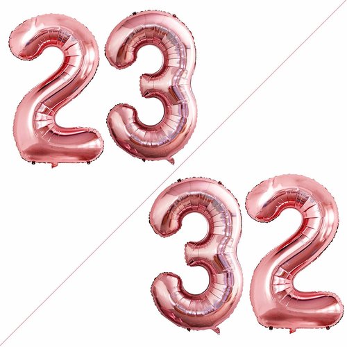 GOER 23rd Birthday Balloons - 42 Inch Jumbo Rose Gold Foil Helium Decorations | Perfect for Celebrations