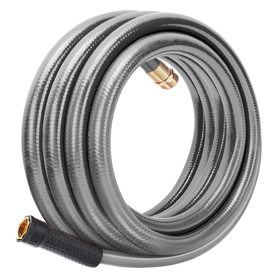 Worth Leader Garden Hose 3/4 in. x 25 ft. -No Kink, Flexible, Leakproof, Male/Female -Heavy Duty Durable 5 Layers PVC Rubber Lightweight Water Pipe for Gardening, Agriculture & Lawn Care -500PSI Burst