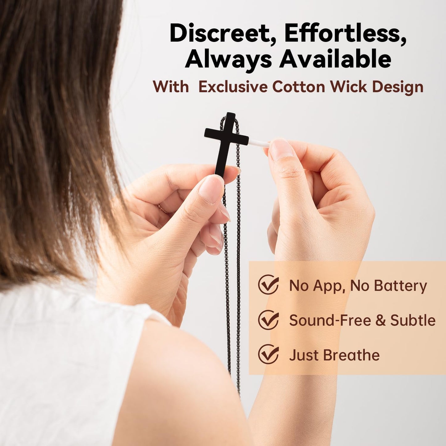 FUNPAR Cross Breathing Necklace, Breathlink Quit Smoking Aid, Inspirational Bible Verse Anti-Anxiety Mindfulness Necklace, Premium Stainless Steel Breathwork Tool, Anxiety Relief Items Gift(BL 4:13)