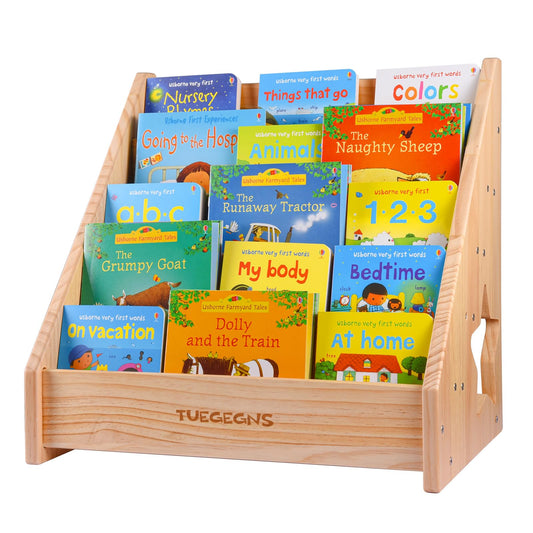 TUEGEGNS Montessori Bookshelf,Toddler Bookshelf for Kids,Organize Your Little One's Reading Adventure with Our Bookshelf - Perfect for Kids!(Wood)