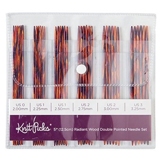 Knit Picks Double Pointed Wood Knitting Needle Set (Radiant 5")