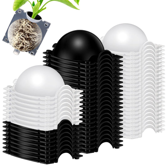 Threehoney 30 Pcs Air Layering Propagation Kit Reusable Half Black Half Transparent Grafting Ball Air Layering Pods Propagation Box Plant Rooting Grafting Box for Plants, Medium