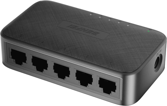 BENFEI 5-Port Gigabit Ethernet Switch, Wall Mount & Desktop Network Switch Hub, Ethernet Splitter, Plug & Play