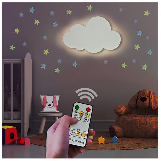 BAZENTI Cloud Lights - Nursery Decor Cloud Lamp, Rechargeable Baby Lamps with Remote, Hanging Lamp for Nursery, Kids Night Light with Timer & Touch Control (White)