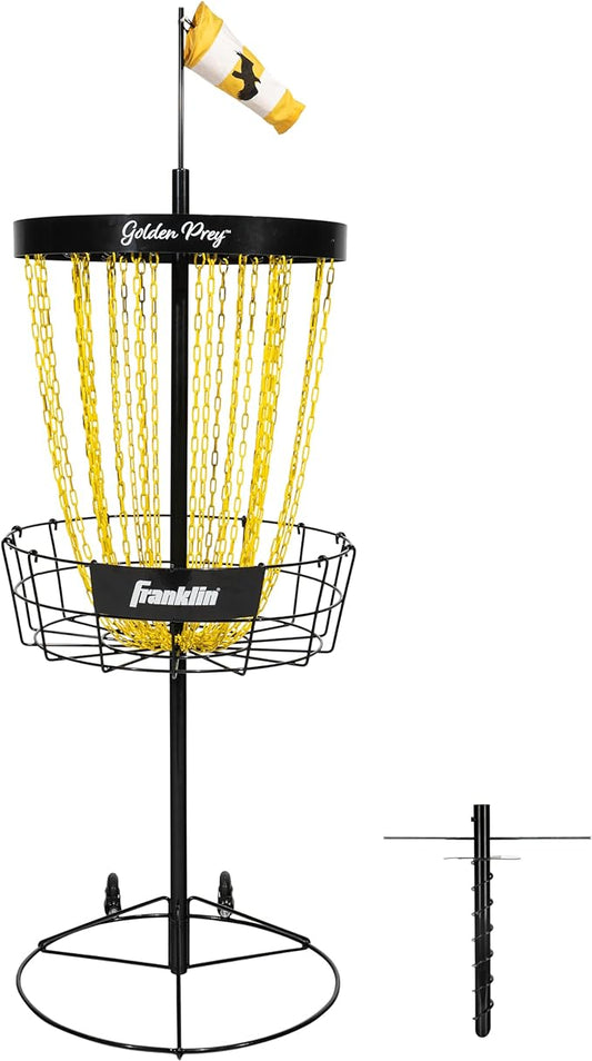 Franklin Sports Disc Golf Baskets - Portable Disc Golf Target with Chains Included - Disc Golf Basket Stand Equipment for Hole + Course Creation