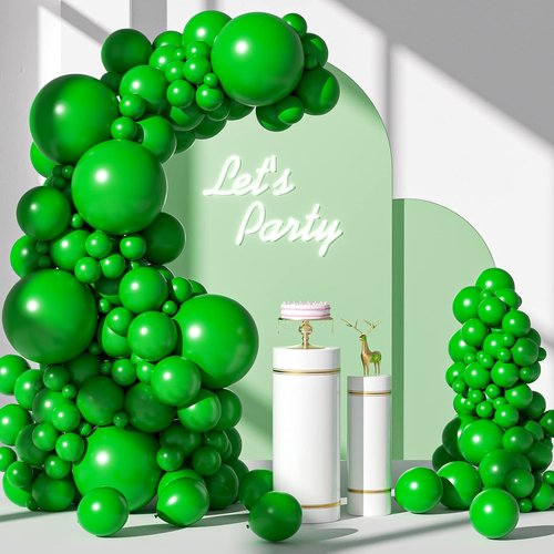 FOTIOMRG Green Balloon Garland Arch Kit - 110-Piece Set with 18", 12", 10", & 5" Latex Balloons for Parties
