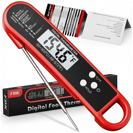 Skiennix Digital Meat Thermometer - Instant Read Cooking & Grilling Probe with Waterproof Design | Perfect for Turkey & Steak