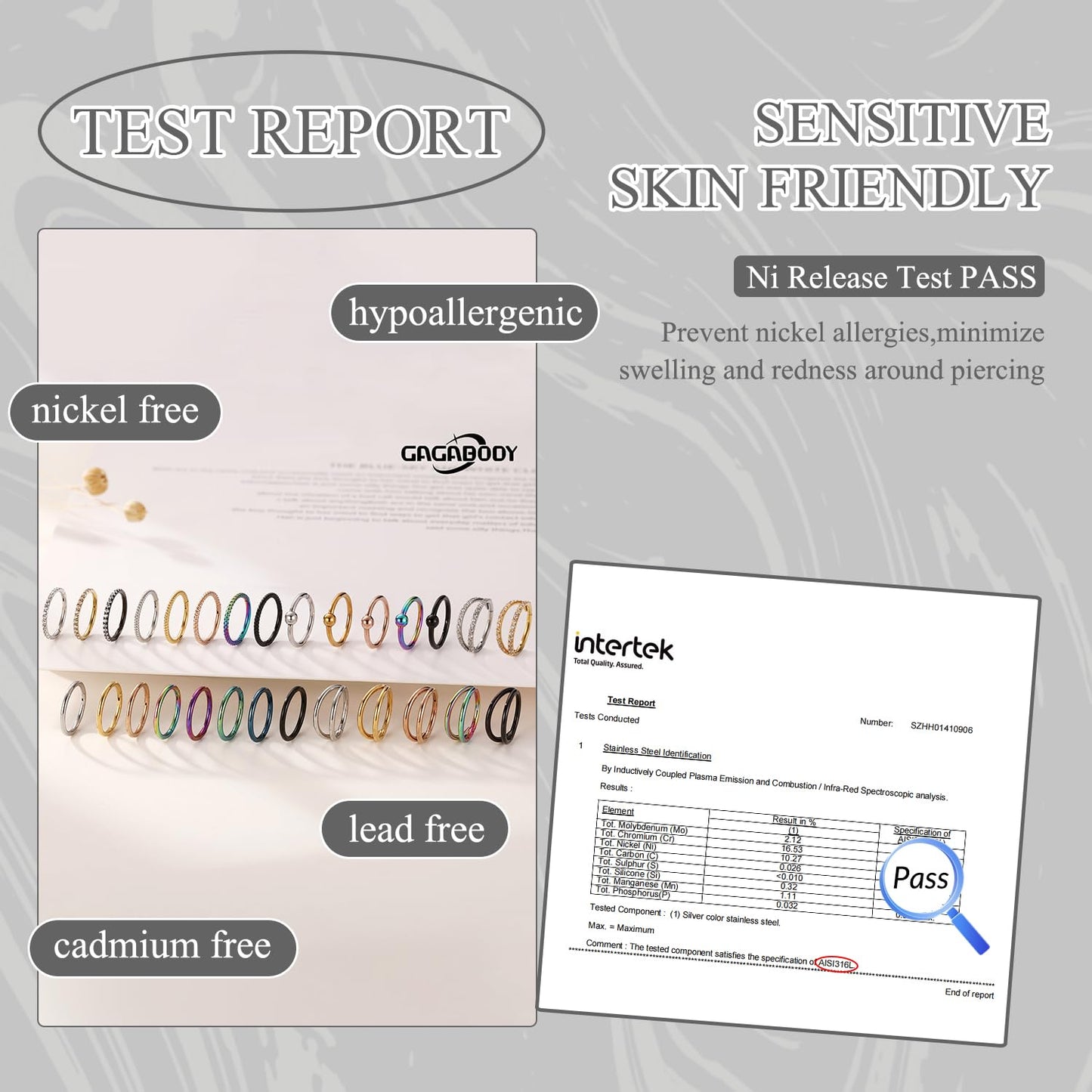 16g Nose Ring Hoop Earrings Purple Nose Hoops 16 Gauge Lip Rings Septum Hoop Seamless Septum Clicker 8mm Septum Ring Cartilage Earring Helix Earring Rook Earrings Nose Rings Surgical Steel