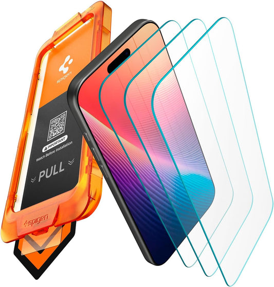 17 [3 Pack] Spigen AlignMaster S Tempered Glass Screen Protector Guard for iPhone Pro Max