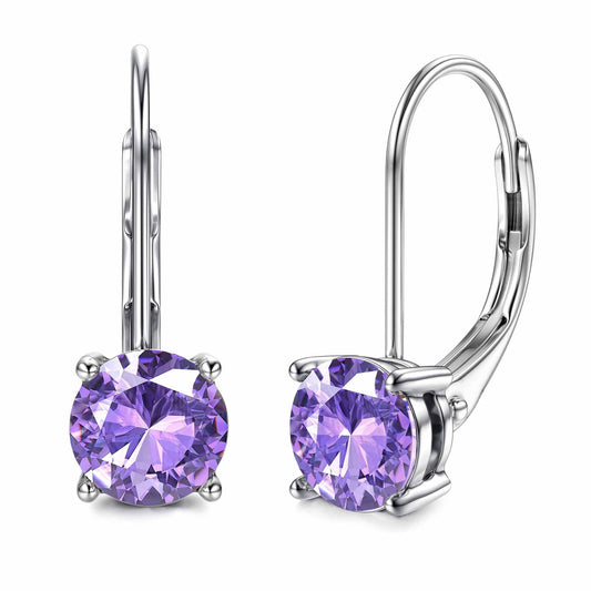 Blahanna Moissanite Earrings,1.0ct-2.0ct D Color Brilliant Round Cut Earrings S925 Sterling Silver Dangle Earrings Moissanite Leverback Drop Earring