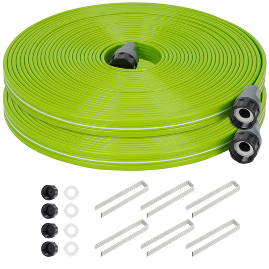 Sprinkler Soaker Hose 50FT 2Pack, Watering Hose with Holes, High-Efficiency Sprinklers System for Garden and Lawn with Staples