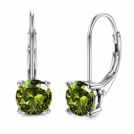 Blahanna Moissanite Earrings,1.0ct-2.0ct D Color Brilliant Round Cut Earrings S925 Sterling Silver Dangle Earrings Moissanite Leverback Drop Earring