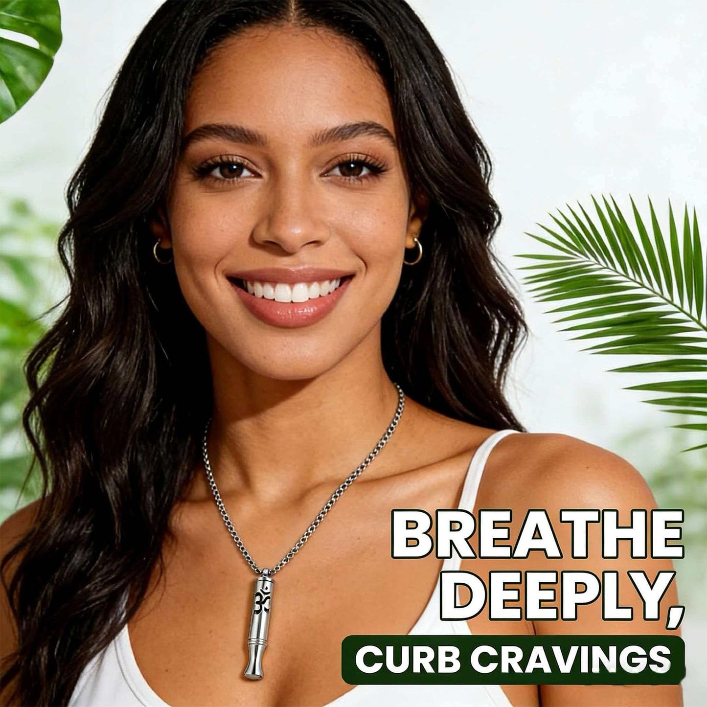 phaxud Stainless Steel Mindful Breathing Necklace with Aromatherapy Diffuser & Guided Meditation Cards, Calming Relaxation Tool for Meditation & Healthy Habit (Necklace, Black)