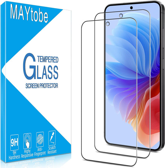 [2-Pack S24 5G 9H MAYtobe Designed for Samsung Galaxy FE Screen Protector Tempered Glass, Hardness, Anti Scratch, Easy