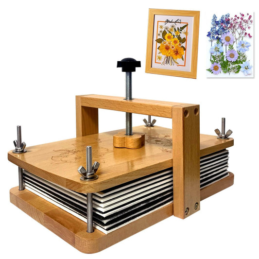 Gkesgm Large Flower Press Kit - 8 Layers 11" x 7.08" Beechwood Flower Pressing kit with Storage Bags,Dried Flower Plant for DIY Art & Crafts Gift for Craft Lovers