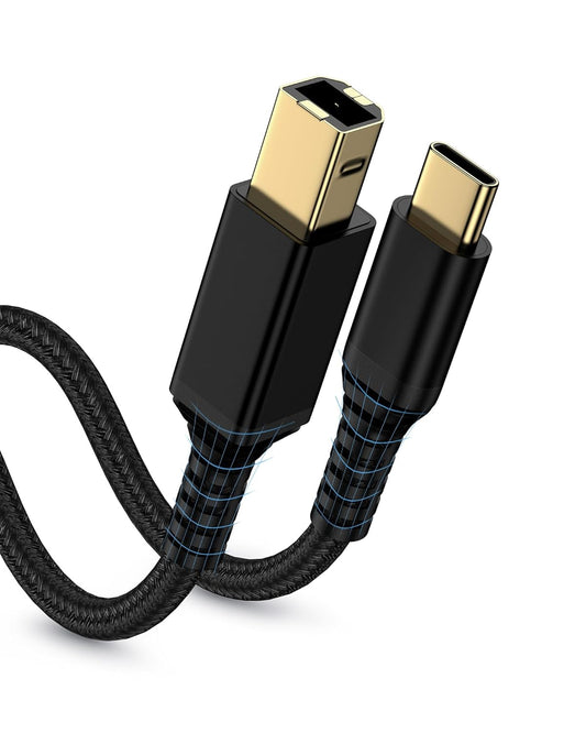 10FT USBC3.0 2.0 Extra Long Printer Cable to USB C, Male to USB Type B Male Scanner Printer Cord for Mac HP Canon Epson