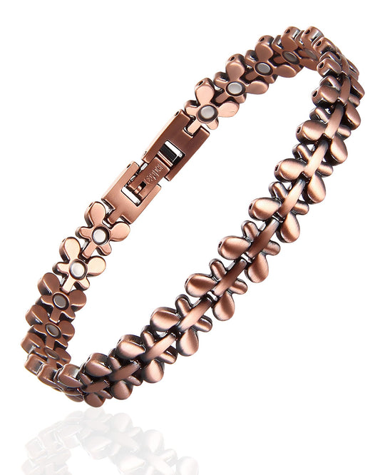 BioMag 99.99% Copper Bracelets for Women, Magnetic Bracelets with 3500 Gauss Neodymium Magnets with Adjustable Sizing Tool & Jewelry Box (Copper)
