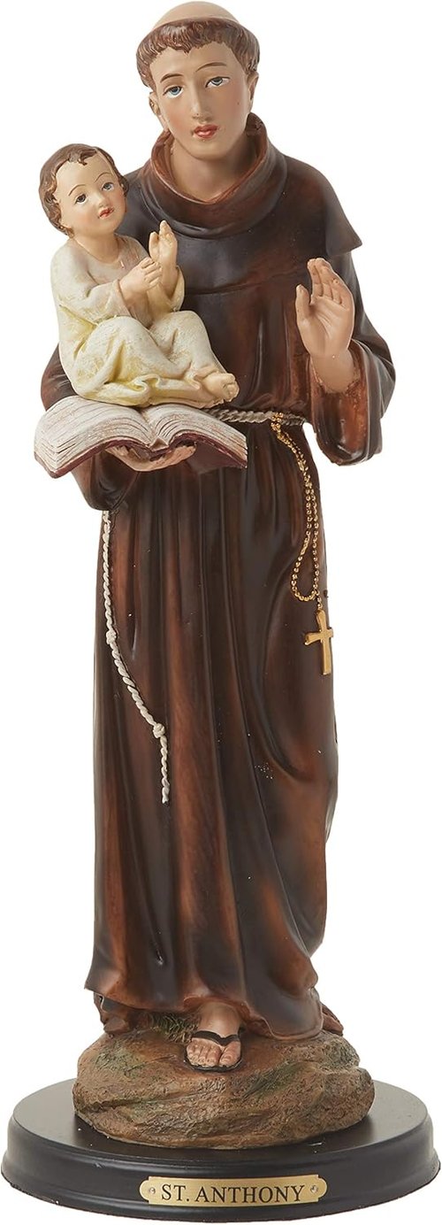 George S. Chen Imports Saint Anthony Holy Figurine - 12" Religious Statue Decor