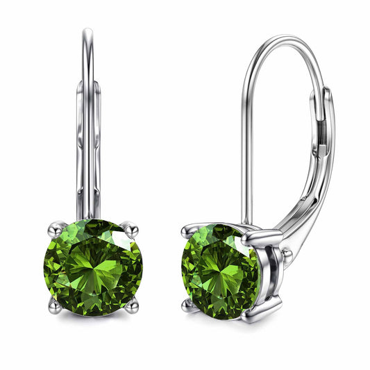 Blahanna Moissanite Earrings,1.0ct-2.0ct D Color Brilliant Round Cut Earrings S925 Sterling Silver Dangle Earrings Moissanite Leverback Drop Earring