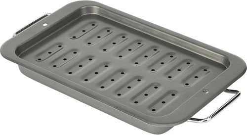 GoodCook Everyday Broiler Baking Pan - Nonstick Heavy-Gauge Steel with Built-in Handles | 7x11-Inch, Gray