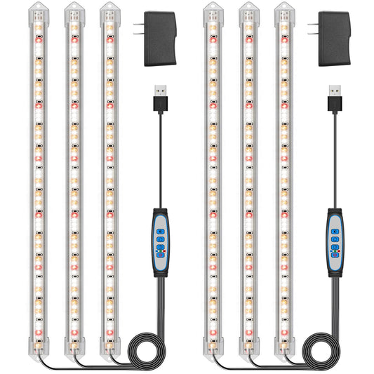Kullsinss Grow Lights for Indoor Plants Full Spectrum, LED Grow Light Strips with 6/12/16H Timer, 3 Spectrum Modes, 5 Brightness Levels, 180 LEDs Sunlike Plant Lights for Indoor Growing (2 Pack)
