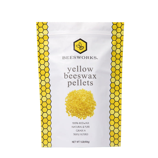 Beesworks Yellow Beeswax Pellets (1 lb) | 100% Pure, Cosmetic Grade, Triple-Filtered Beeswax for DIY Skin Care, Lip Balm, Lotion, and Candle Making