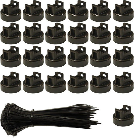 Ziuipuv 25 100 Magnetic Cable Zip Tie Mounts, Pcs Magnets with Pcs Cable Zip Ties, Multipurpose Cable Holder Magnets